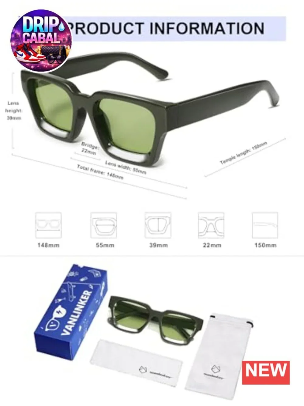 Retro Thick Chunky Square Sunglasses for Men Women UV400 Protection Rectangle
